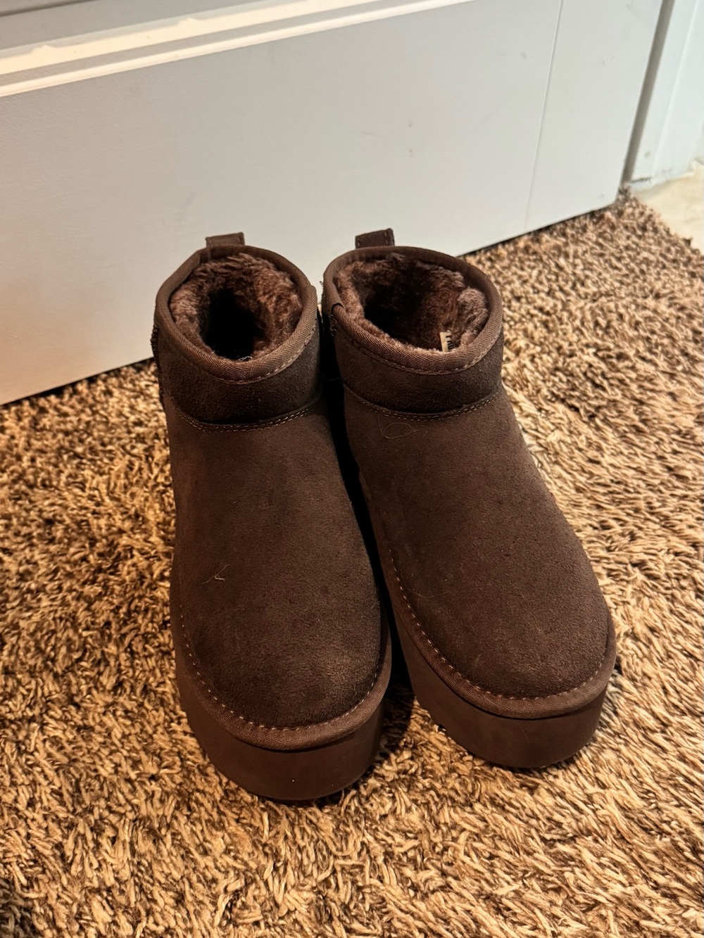Women's Dark Brown Fleece-Lined Ankle Booties